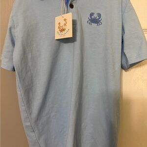 Classic Kids Light Blue Polo with Embroidered Crab